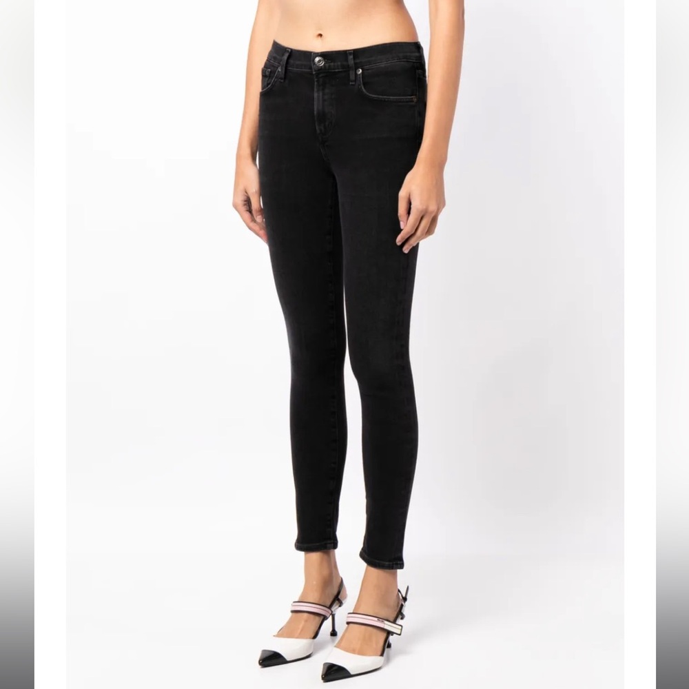 Agolde Sophie Low Rise Black Skinny Jeans, Size 27